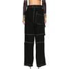 WE11DONE Solid Color Loose Wide Leg Cargo Pants Women bottoms Black WD-PT3-23-218-W-BK