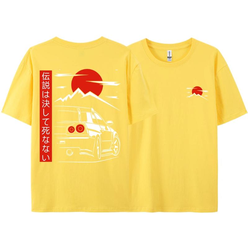 Japanse Stijl Auto JDM Cultuur GTR Racing T-shirts Mannen Vrouwen Street Wear Origineel Ontwerp Oversized 100% Katoen Paar Tops Tees