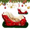 Sleigh Pet Bed Christmas Shaped Bed, Cozy Holiday Cat Dog Sofa Anti?Slip Base Anti Scratch Soft Cushion, Washable Sleeping for Small Medium