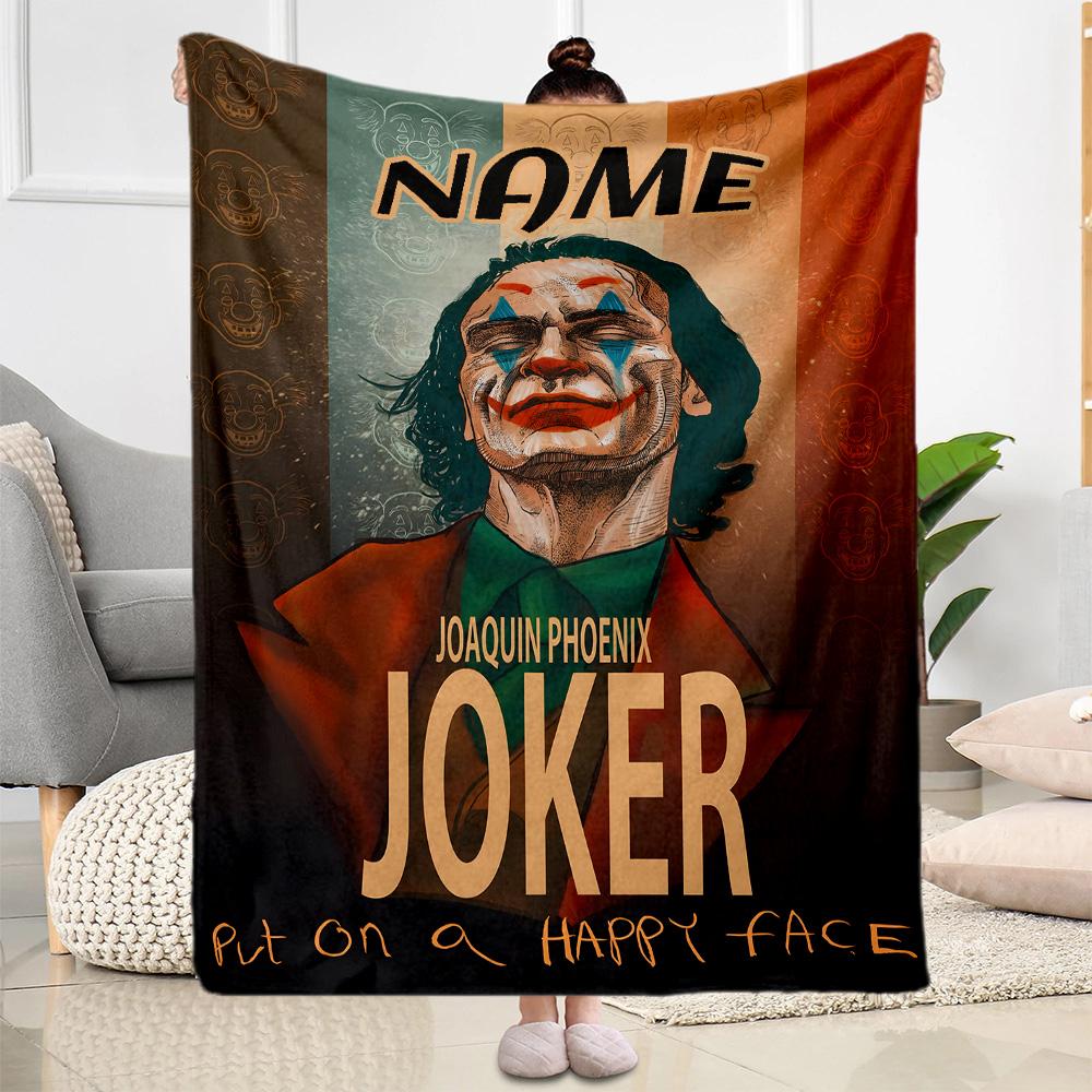 Joker: Dark Comedy Personalized Name Blanket Cozy Customizable Blanket Soft & Cozy Perfect for Nap Couch Sofa Chair Ideal for All Seasons