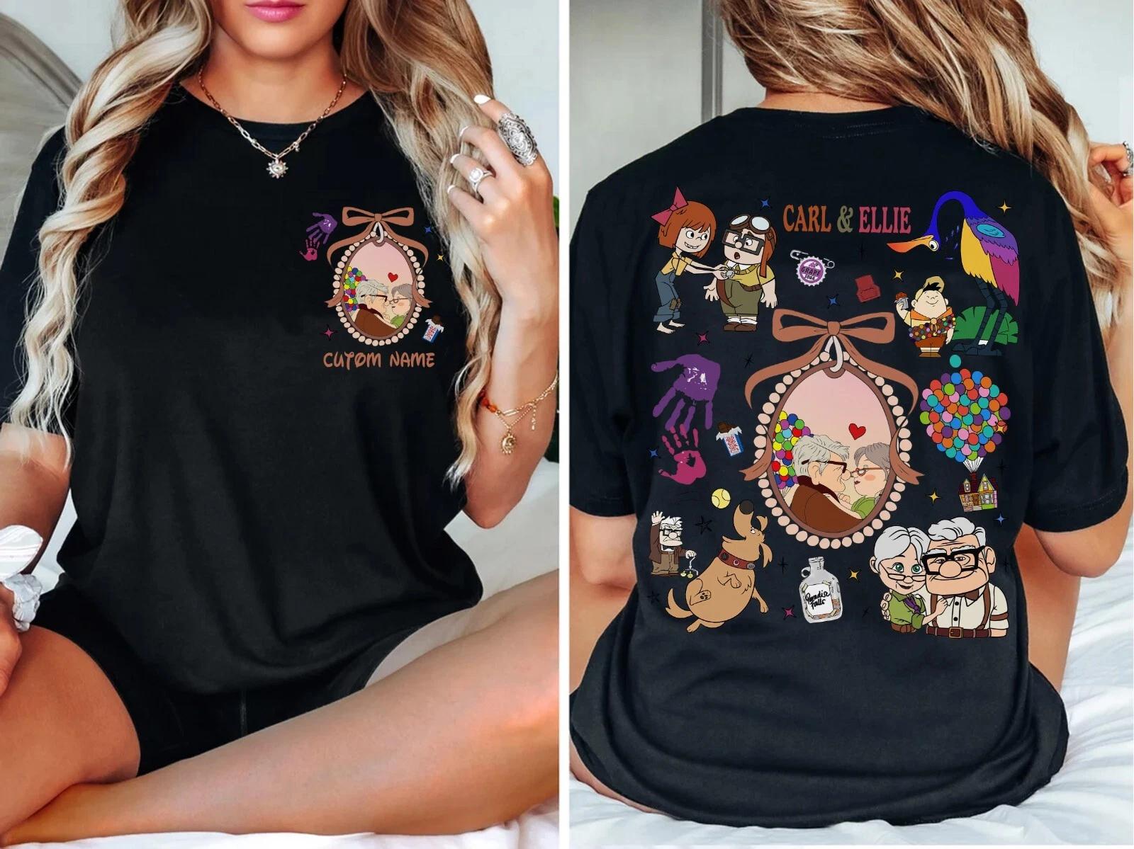 

Coquette Bow Up Carl and Ellie Couple Neutral New Casual Fashion Unisex and Women Couple Street Wear 4XL