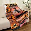 Horse Blanket Soft Warm Throw Blanket Nap Blanket For Couch Sofa Office Bed Camping Travel Multipurpose Gift Blanket For All Season
