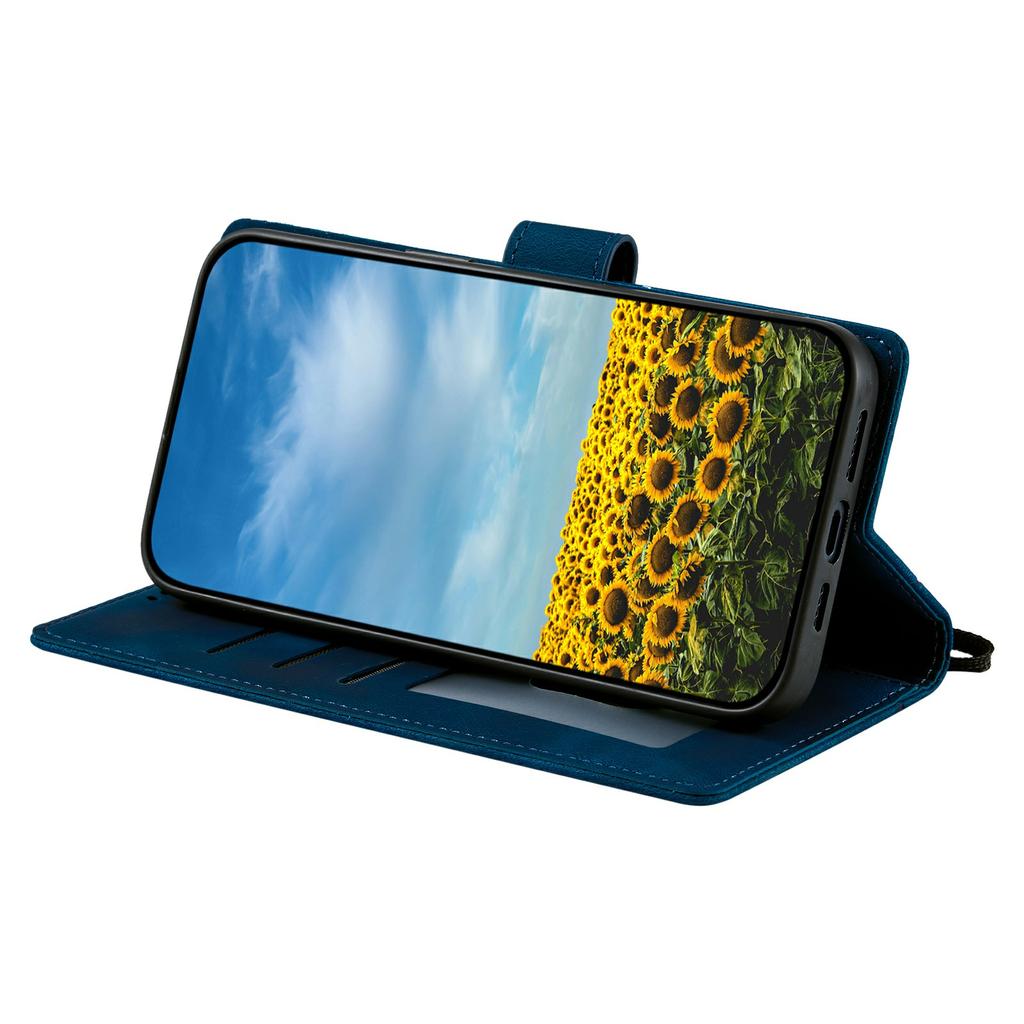 Pro Xiaomi Redmi 15 5G (EU) (171 mm)/4G (EU) (171 mm) Pouzdro s potiskem Totem, kožené pouzdro na telefon s povrchem Soft-Touch a poutkem na ruku