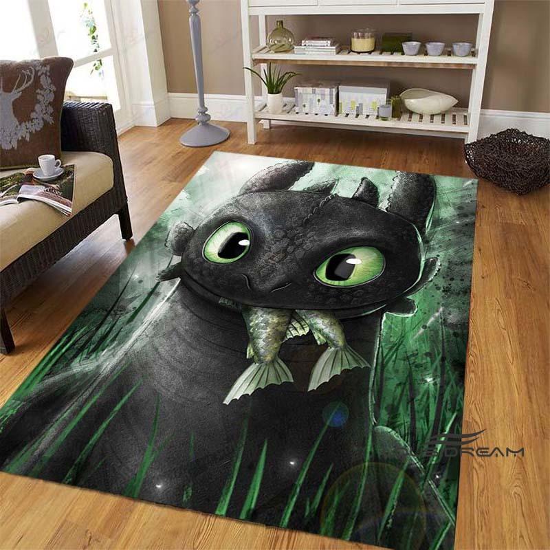 Various sizes of How to Train Your Dragon Toothless pattern rugs, cartoon style, suitable for bedrooms, living rooms, sofa