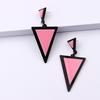 Korean Fashion Fluorescent Colorful Triangle Acrylic Drop Earrings for Women Big Geometric Pendant Earring 2026 Trend Jewelry