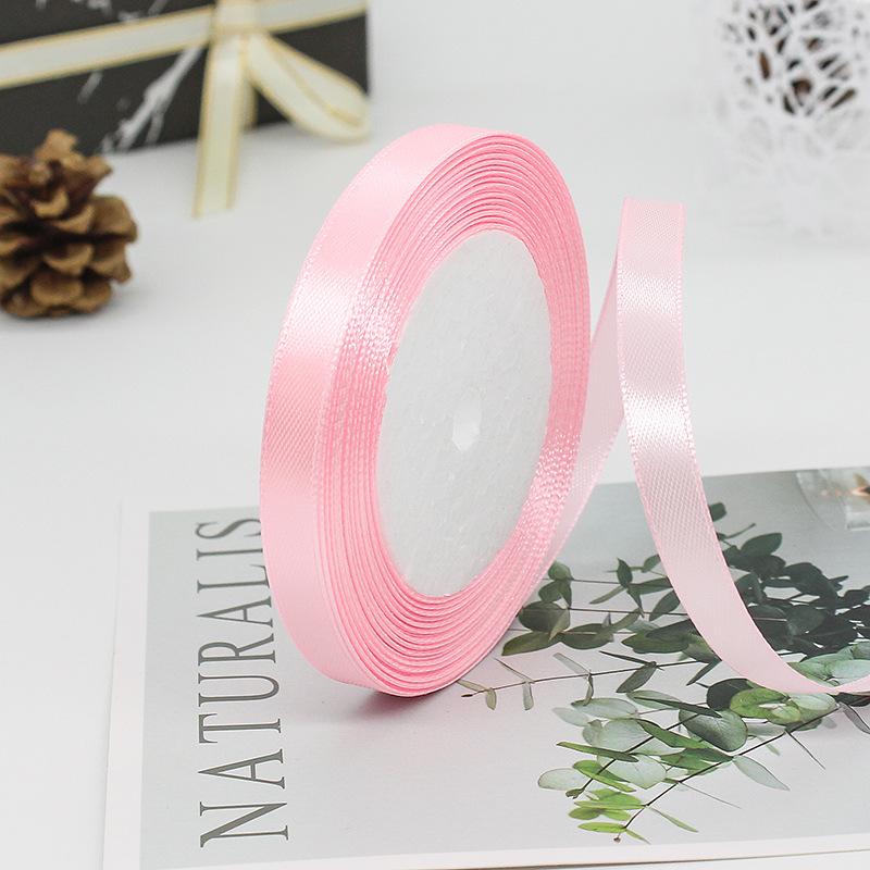 Factory Wholesale 1.5 Inches Single Sided Pastel Satin Ribbon Decorative Polyester Fabric Solid Logo Hair Gift Decoration