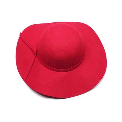 Women Girls Wool Wide   Bowler Fedora Hat Lady Floppy Cloche RD