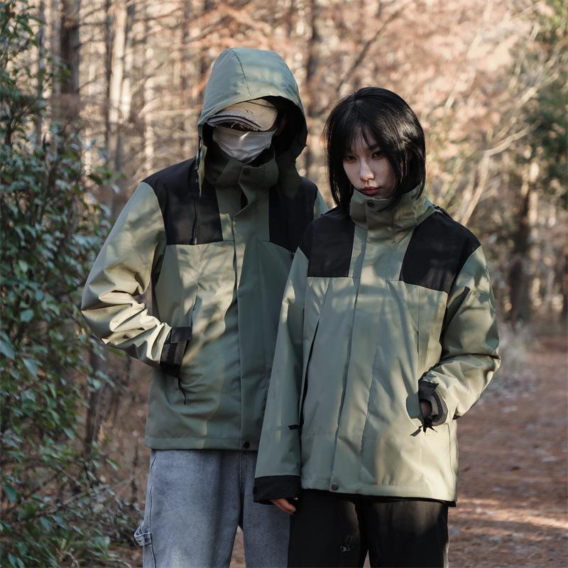 

Unisex Windproof & Waterproof Hooded Jacket - Long Sleeve, All-Season Wear XL