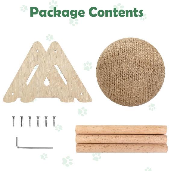 Outamateur Cat Scratcher Ball Toy, Sisal Scratching Ball with Stable Stand, Interactive Cat Exercise Toy, Interactive Play and Exercise for Kittens,