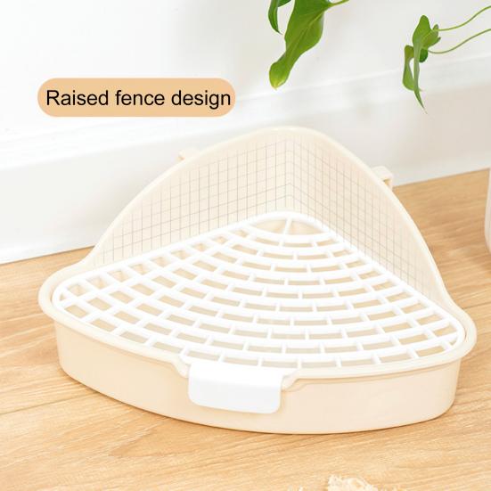Pet Toilet Convenient Rabbit Litter Box Easy To Clean Large Hollowed-out Triangular Area Small Animal Toilet Pet Supply
