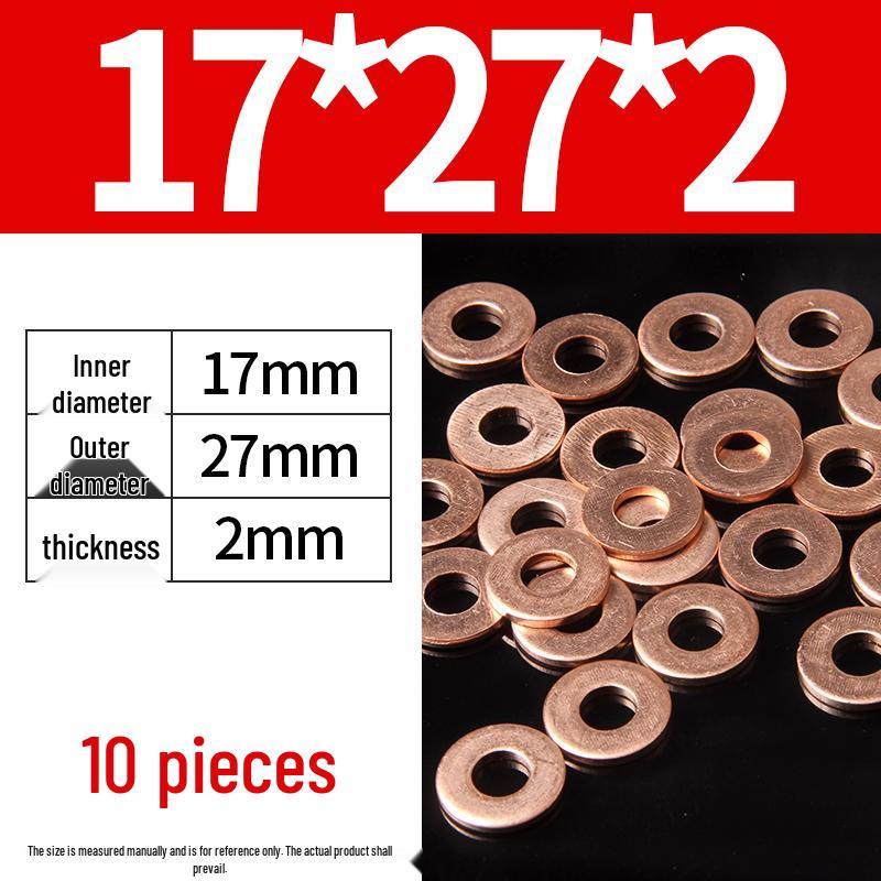 2mm Pure Red Copper Sealing Ring Marine Instrument Flat Washer