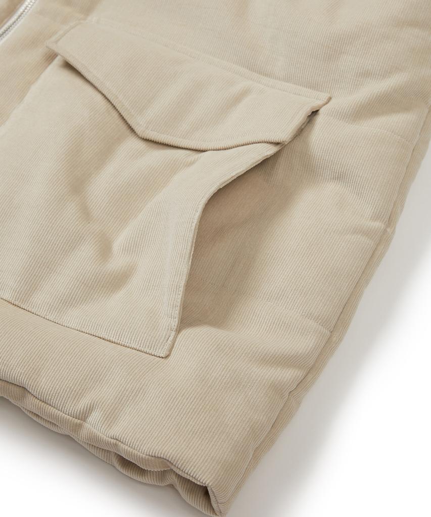 West Grand Boulevard Poche Corduroy Padded Vest Cream Beige