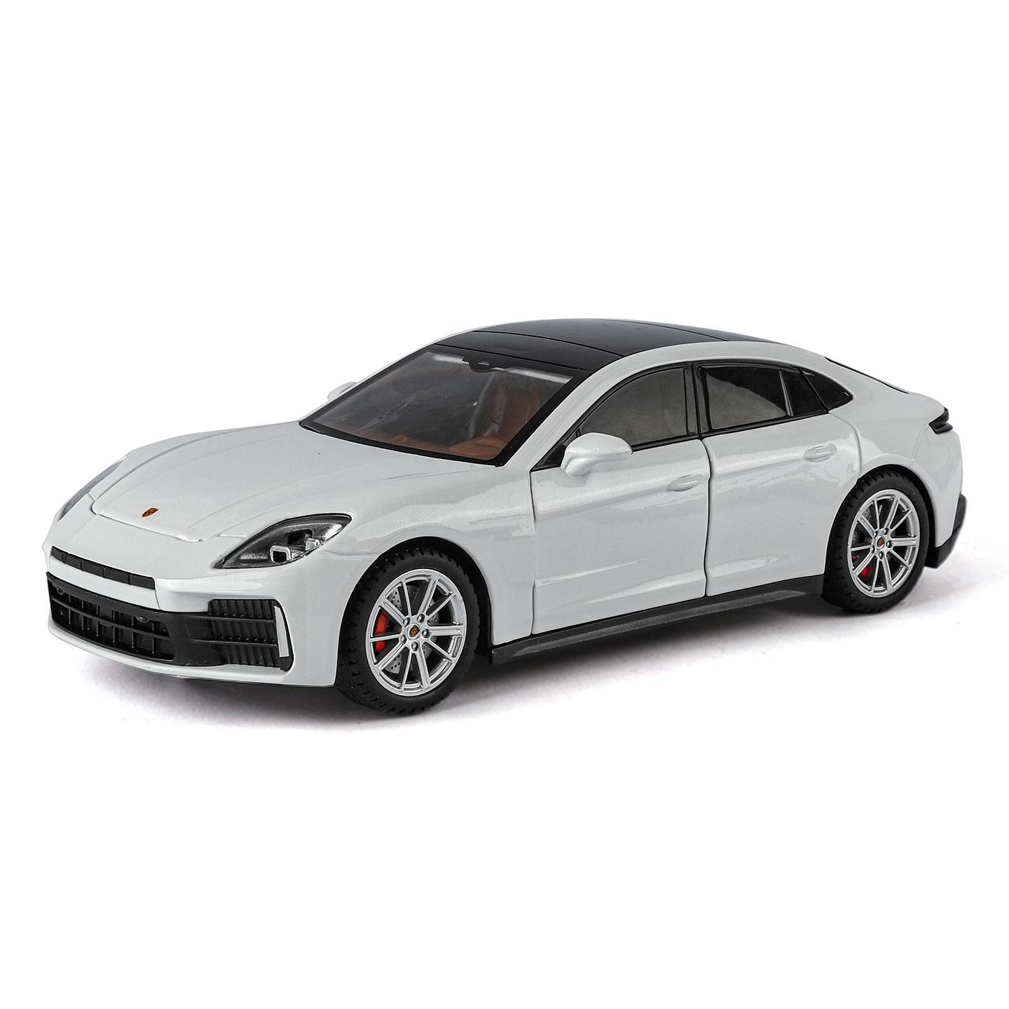 

1/24 Porsche Panamera Coupe 2025 Металлическая модель автомобиля Литье под давлением Металлический спортивный автомобиль Модель автомобиля Имитация звука и света Детская игрушка Подарок белый