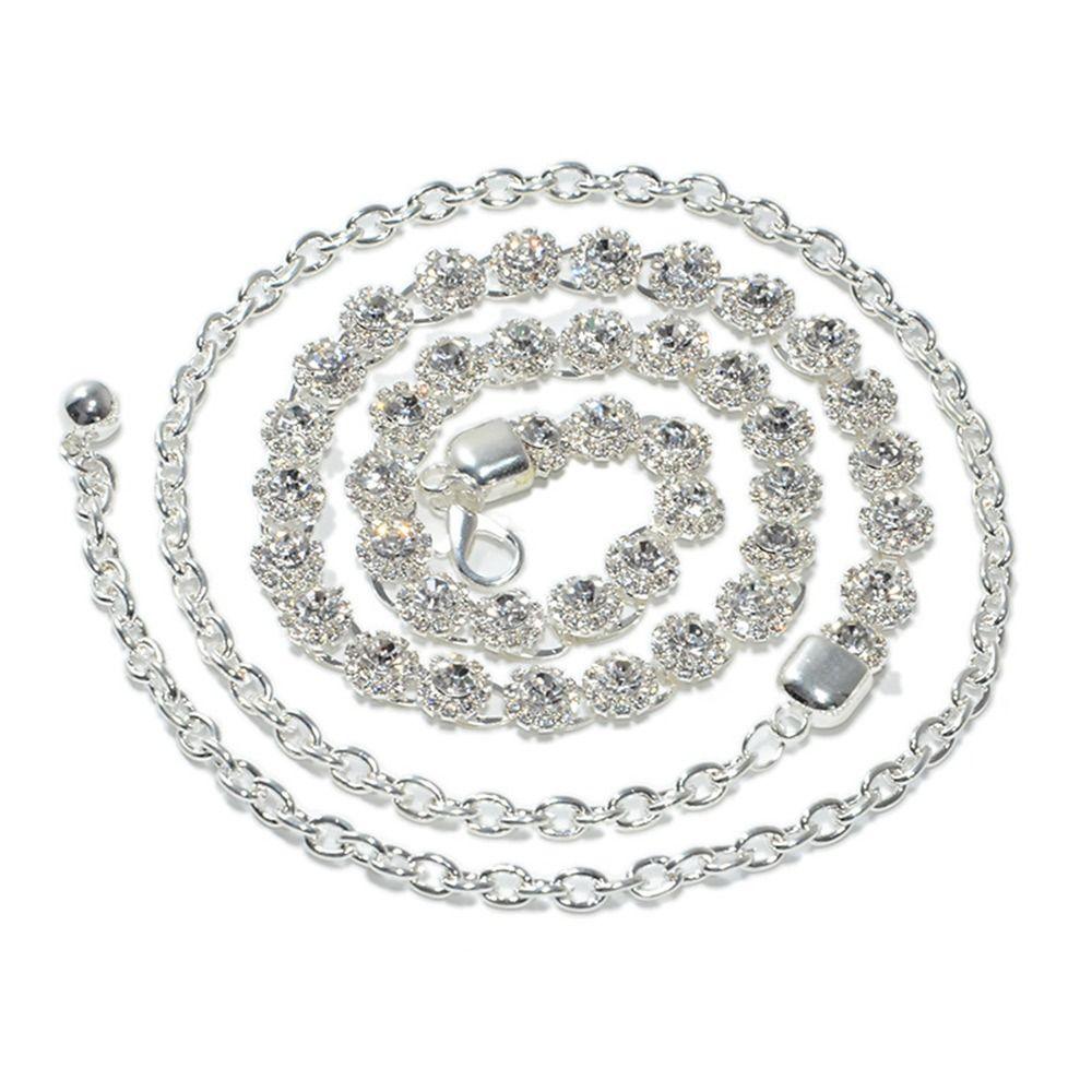 Jeans Decorative Luxury Thin Waistband Rhinestone Waist Band Metal Chain Belt Slimming Cummerbands