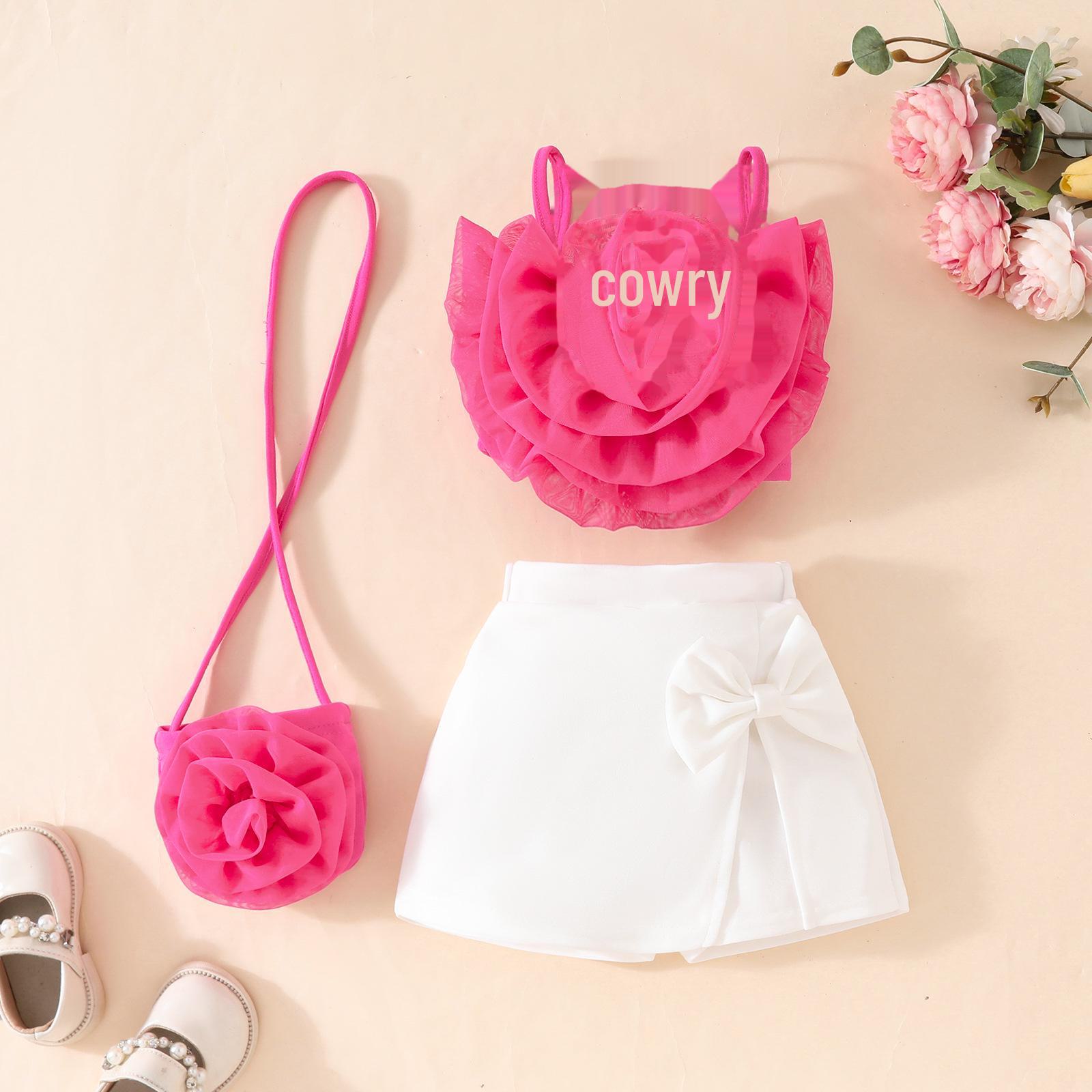 

Комплект из шорт, юбки, цветочного банта и сумки для девочек 2025 года 3 Years