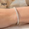 Shiny Faux Crystal Bracelet for Women, Silver/Golden Rhinestone Bangle Bracelet, Sparkling Skin Friendly Alloy Plated Cubic Zirconia with Secure Clasp