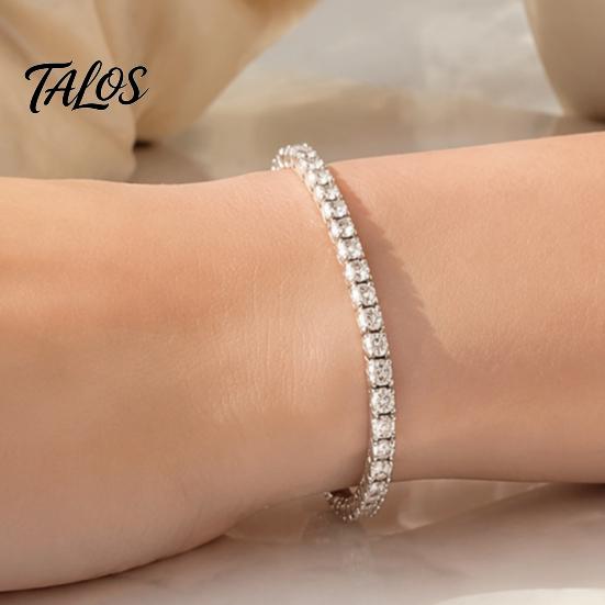 Shiny Faux Crystal Bracelet for Women, Silver/Golden Rhinestone Bangle Bracelet, Sparkling Skin Friendly Alloy Plated Cubic Zirconia with Secure Clasp