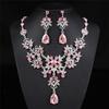 Fashion Necklace And Earrings Set - Leaf And Droplet Wedding Set - Bride's Jewelry Set