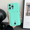 Push Card Bag Slot Holder Wallet Phone Case for IPhone 16E 16 15 Plus14 13 12 11 Pro Max Shockproof Soft Matte Silicone Cover