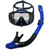 Anti-Fog Diving Mask & Snorkel Set with Three-Sided Mirror Goggles - Full Dry Silicone for Adults