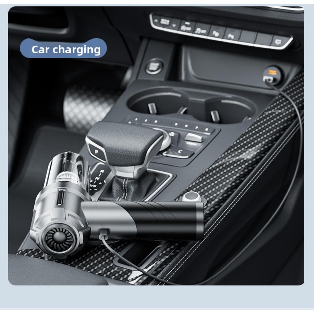 Aspirator auto portabil multifuncțional wireless de mare putere - Încărcare USB, Colector de praf cu aer comprimat, Uscător de păr