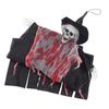 Halloween Hanging Skull Ghost Decoration Adjustable Pose with Flowing Robe for Haunted Houses Garden Party