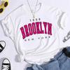 Brooklyn New York T-shirts Femme Graphique 1898 Impression T-shirt Fille Manches Courtes Vêtements Imprimés Dames T-shirts Dames Hauts T-shirt Femme