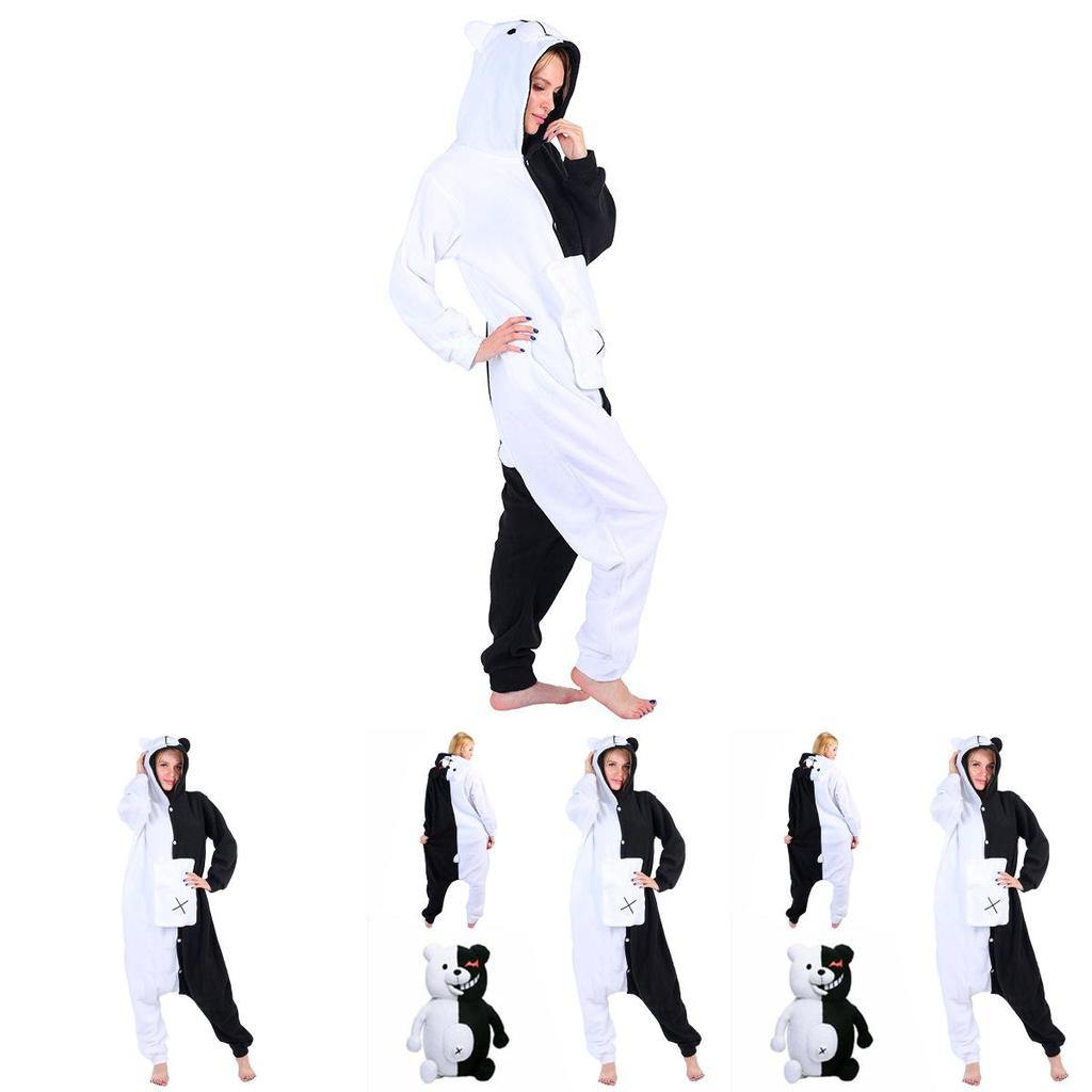 Adorable Danganronpa Monokuma Cosplay Jumpsuit Unisex Pajamas Perfect For Home Leisure