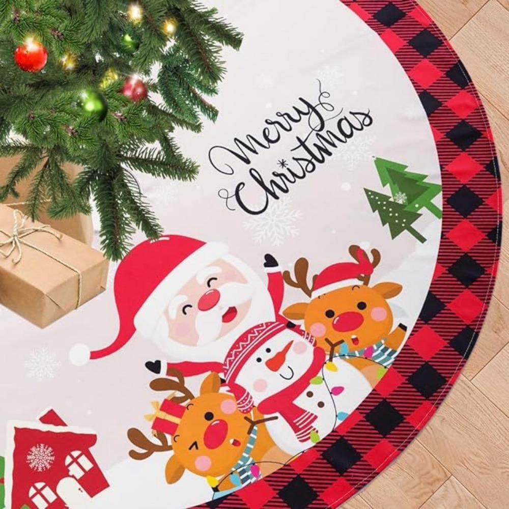 Neuer Stil Weihnachtsbaumdecke Kreativ und Exquisit Bedruckte Baumdecke Baumfuß Dekorative Schürze Weihnachtsdekoration