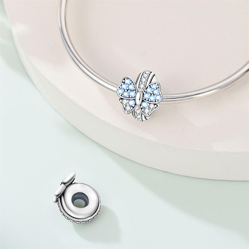 Charm Beaded Clover Butterfly Raccoon Rubber Stopper Isolation Bead Jewelry Bracelet Necklace Accessories