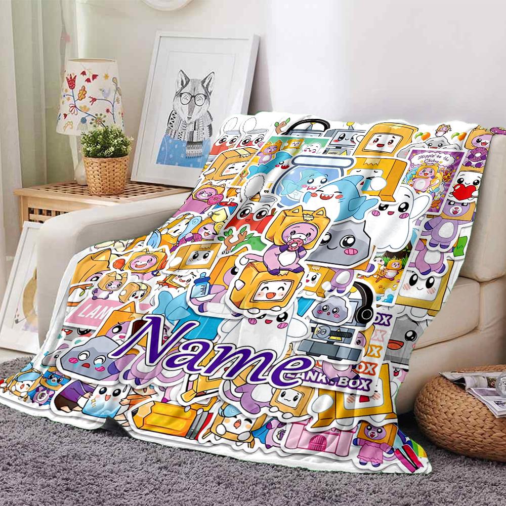 Custom Name Kawaii Characters Adventure Party Blanket For Couch Bed Plush Cozy Fuzzy Blanket Super Soft Warm Blankets For Fall And Winter 091623