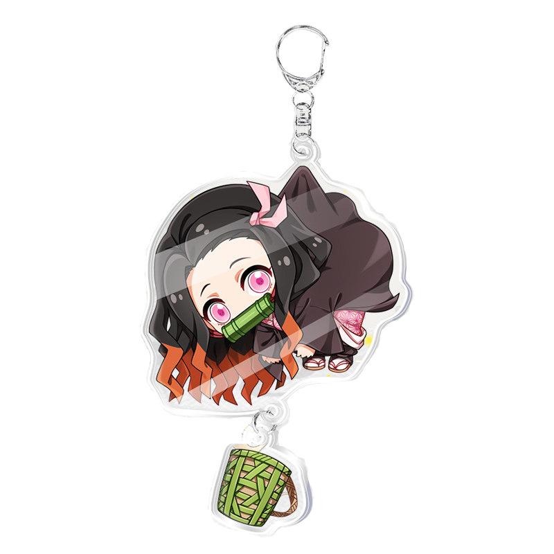 Anime Demon Slayer Keychain Backpack Charm Tanjiro Nezuko Zenitsu In Stock Accessories Cosplay Gift Merchandise Figure