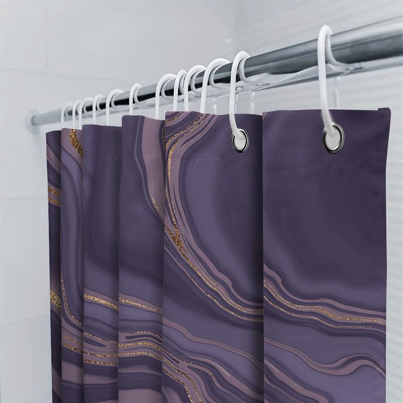 Luxury Geode Print Shower Curtain Modern Bathroom Decor For Girls Kids Purple White Gold High Heel Pattern Bath Mat Cover Easy I