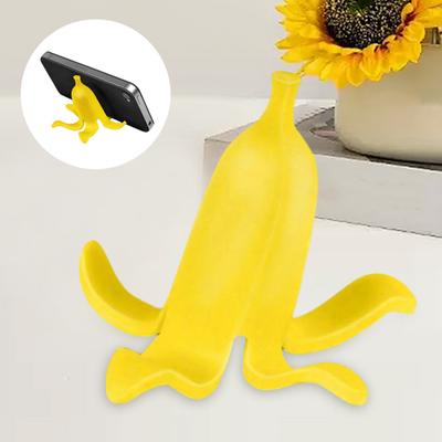 Banana Peel Phone Holder 3D Printed Mobile Phone Stand for Desk Creative Banana Peel Shaped Table Decoration Gifts for Family Friends