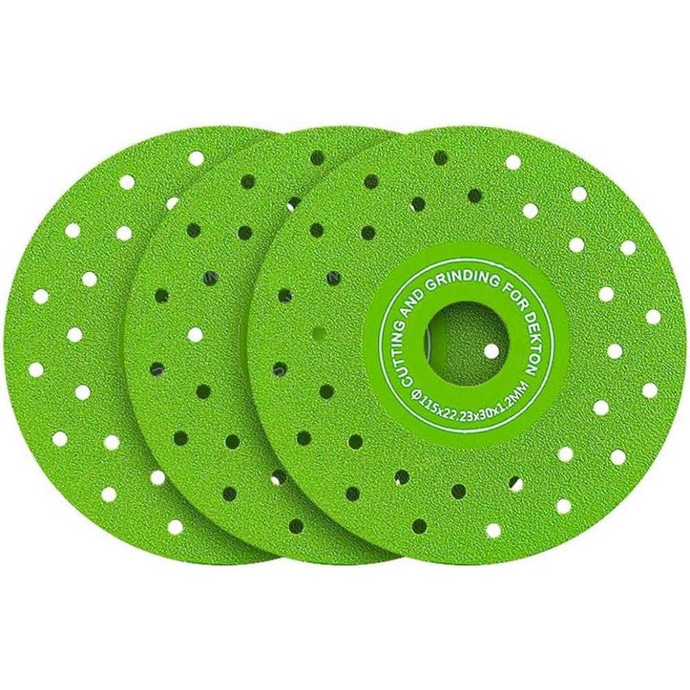 

3Pcs 115mm Upgraded Rock Slab Cutting Disc - Flat Grinding/Glass Cut, Diamond Chamfered Saw Blades