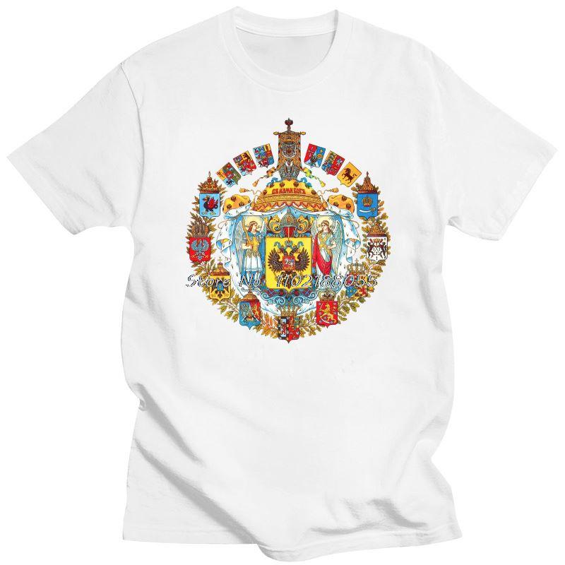 New 800Px Greater COat Of Arms Of The Russian Empire T Shirt Print Cotton Normal Sunlight  Fashion Summer Harajuku Streetwear