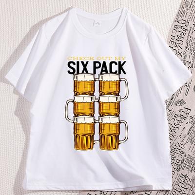 Check Out My Six Pack Tshirt Funny Beer Drinking Tshirt Casual O Neck Cotton Short Sleeve T Shirt Streetwear Mens Clothing