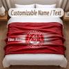 Aberdeen FC Printed Flannel Blanket Custom Name Text Soft Warm Throw For Bedroom Holiday Gift