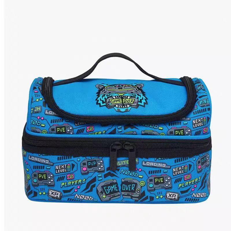 Kids Insulated Lunch Bag School - Double Layer Waterproof Canvas Tote With Handle Large Capacity Leakproof Student Lunchbox