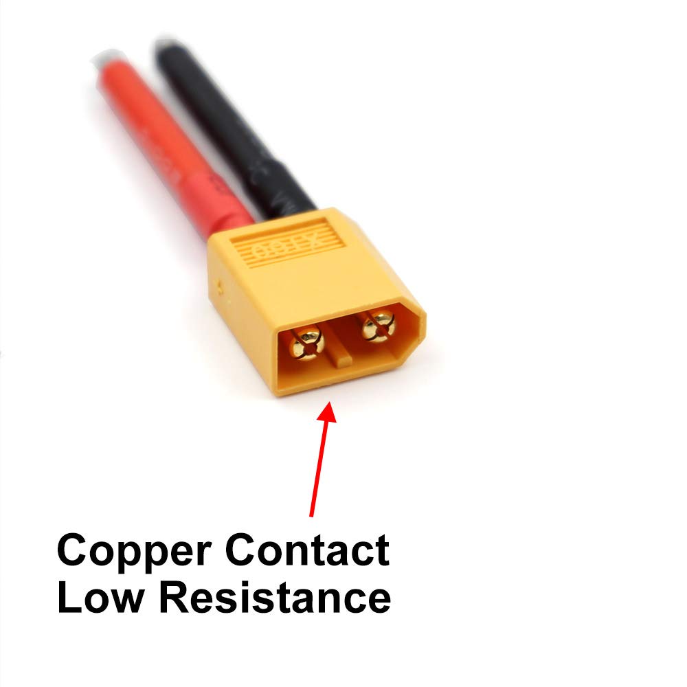 1 Pair XT60 Plug Female and Male Connector with 12/14AWG Silicon Wire for RC Lipo Battery Cable Drone
