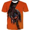 Creative Horror Design Predator 3D Printing Summer Fashion Leisure Cool Personality Street Style Short Sleeve