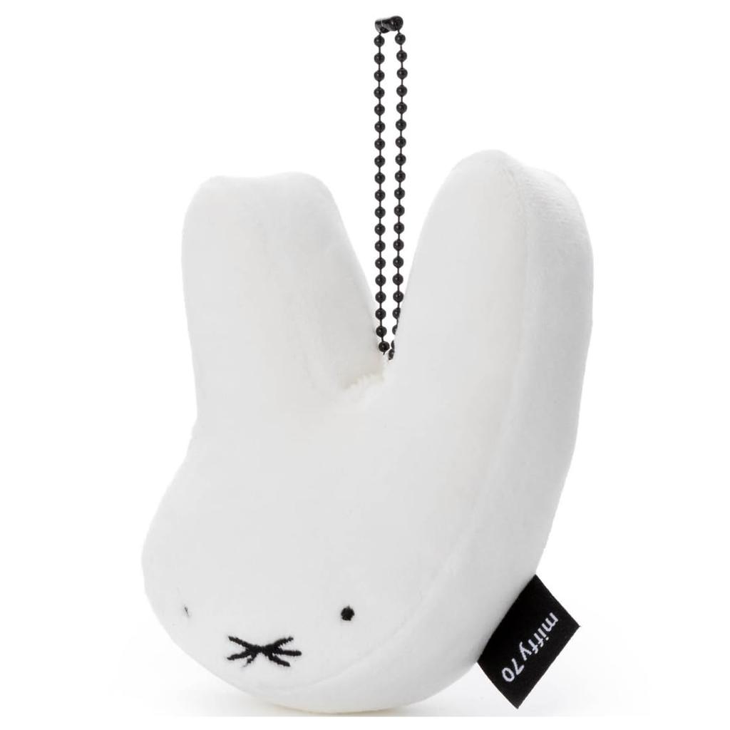 Bruna miffy70th Anniversary Nineche Design Mocchi-Mocchi-Style Face Mascot Mother Plush Toy, Approximately 12cm Tall