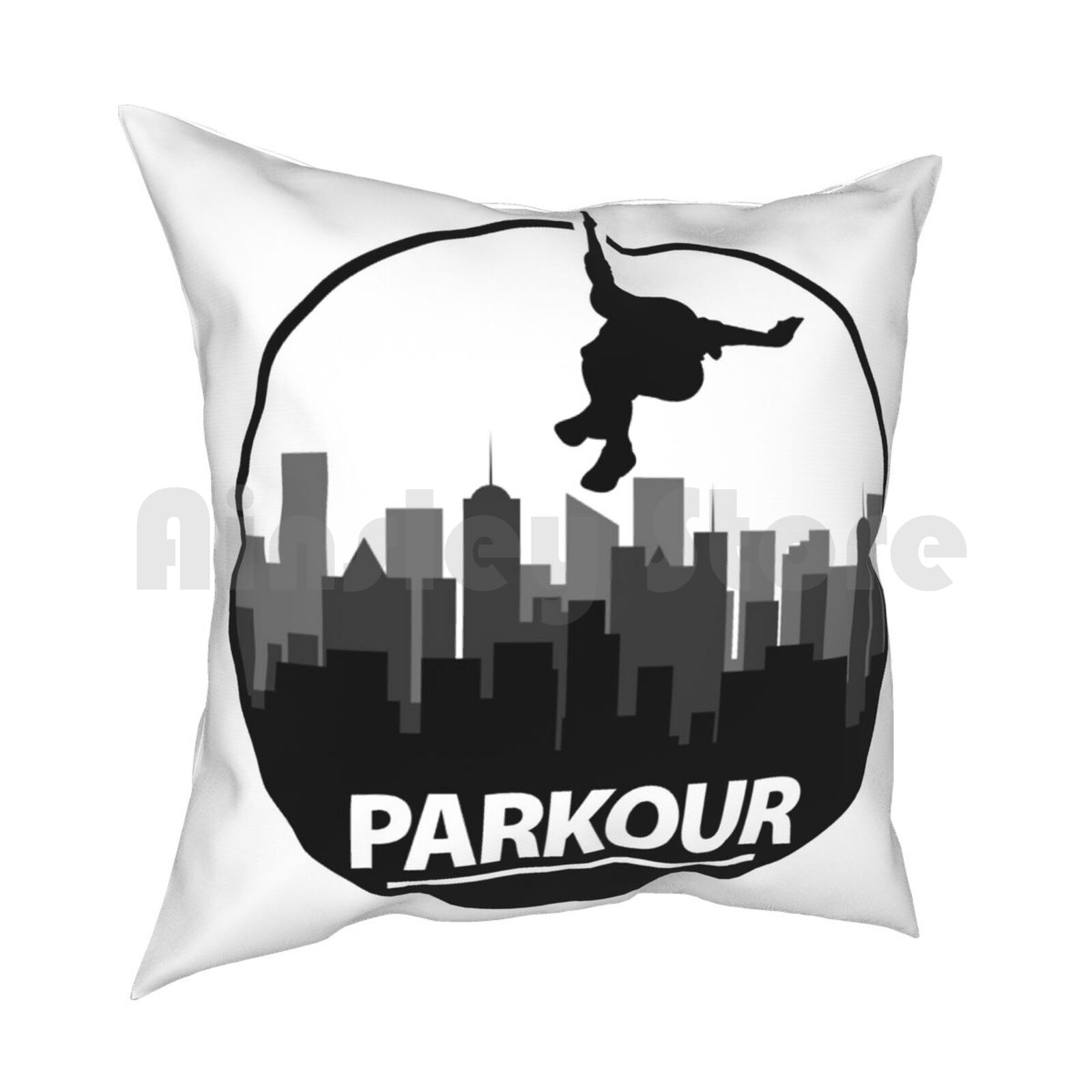 Parkour Pillow Case Printed Home Soft Throw Pillow Parkour Sports Hobby Idea Leisure Free Running Backflip 30x30cm 12x12in