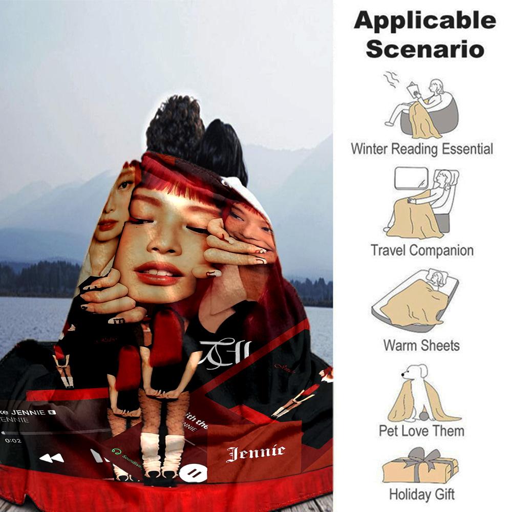 Bold Beauty Style Flannel Blanket Super Soft Warm Cozy Blanket for Sofa Bed Office Travel All‑Season Home Decor Gift