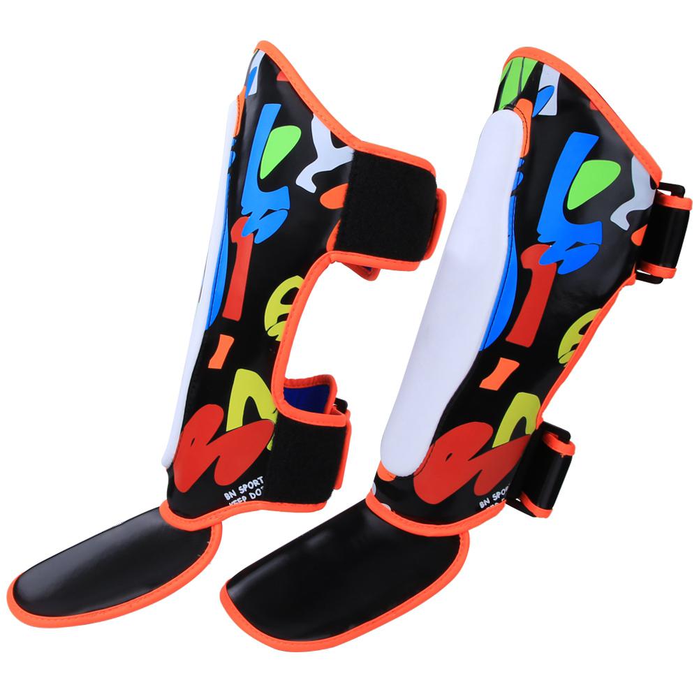 BN FIGHT Children Leg Protector Shin Guards Protective Gear Footguards for Boxing Muay Thai Taekwondo Training S