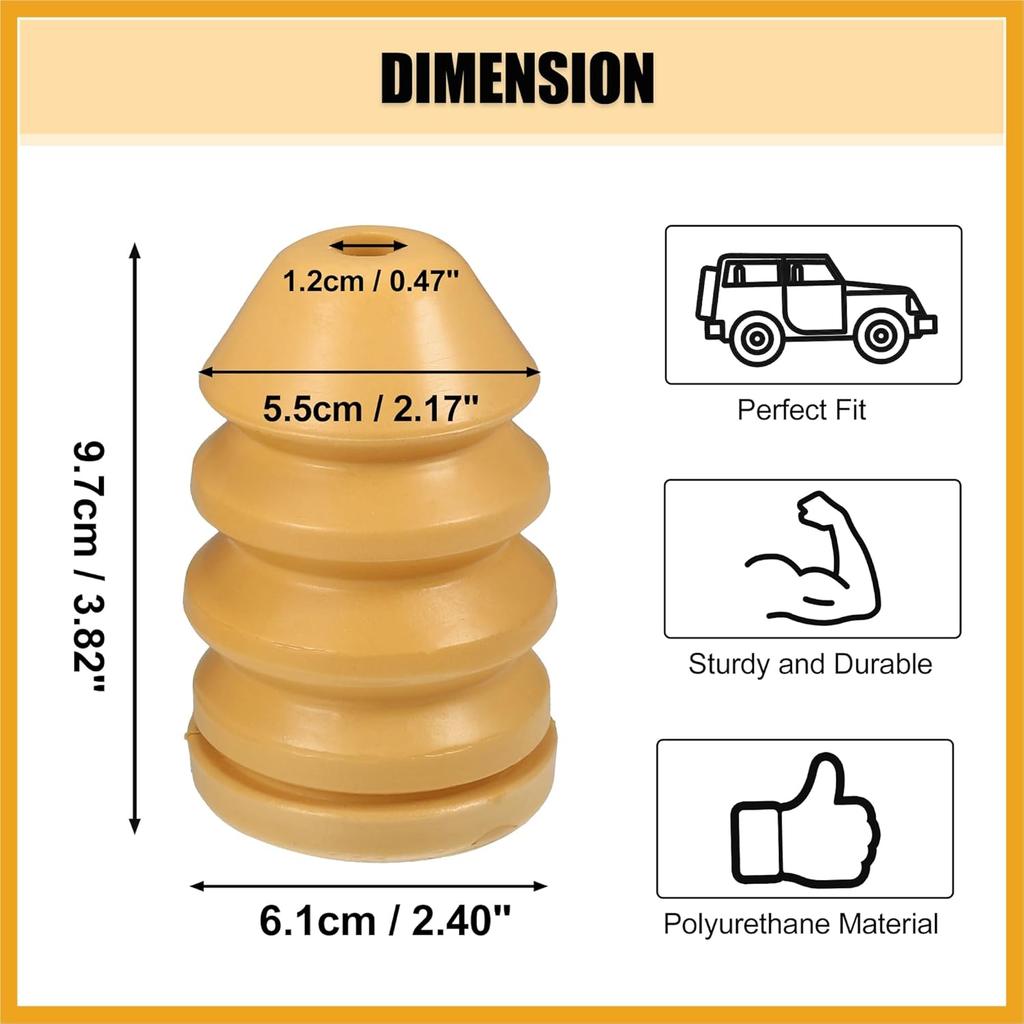Rear Upper Bump Stop Axle Jounce Bumpers Fit for Jeep Liberty 2002-2007 2.4L 2.8L 3.7L Replacement 52088705AB 2Pcs Replacement