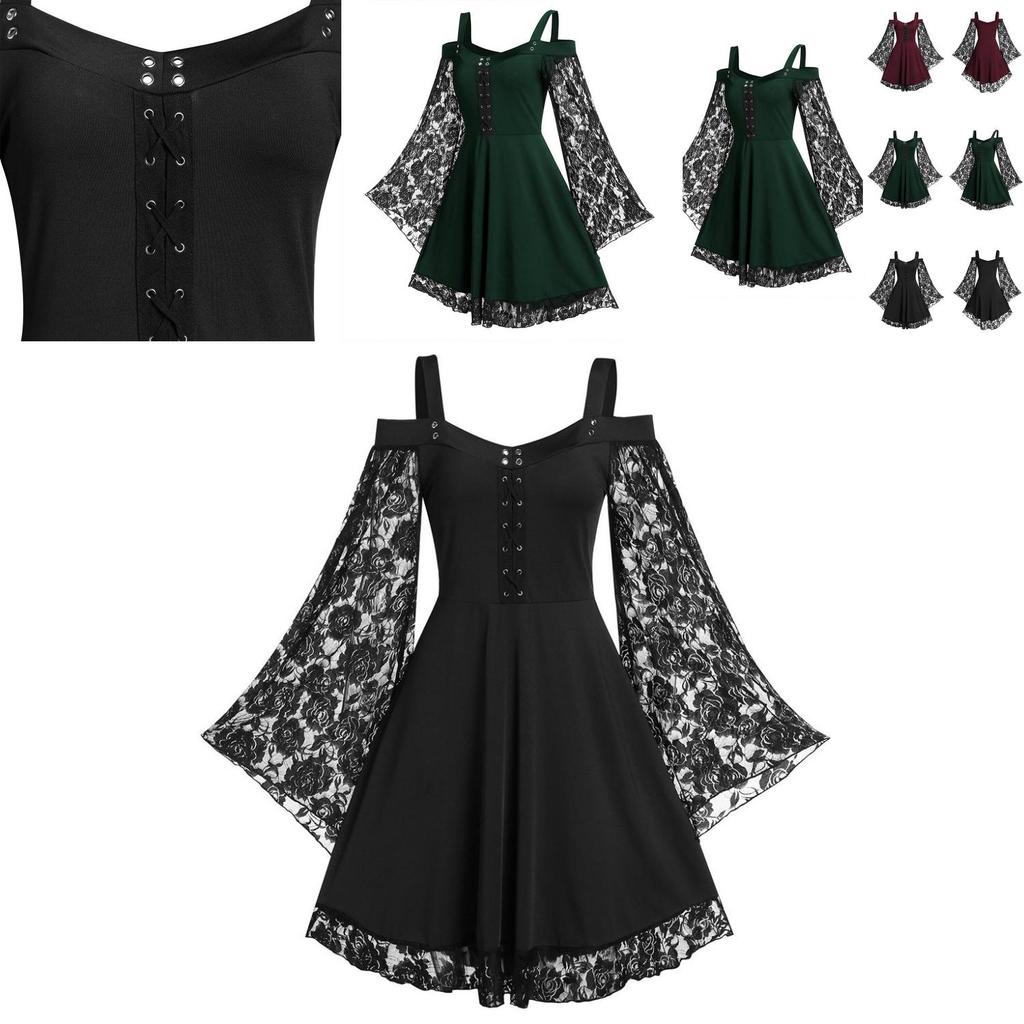 One Word Collar Women's Victorian Style Dress With Long Sleeves Perfect For Christmas And Easter