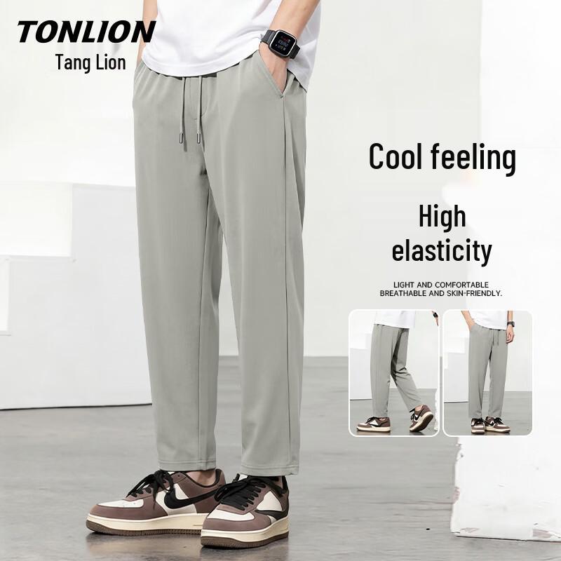 

TonLion Men s Summer Loose Wide-Leg Casual Pants L