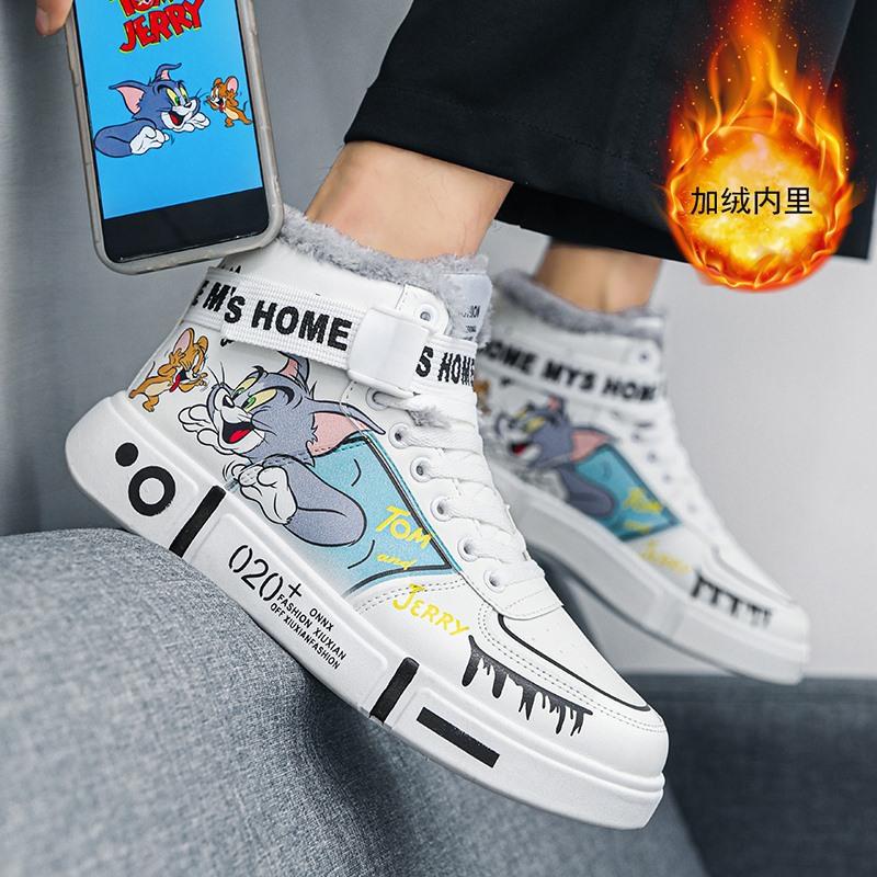 Winter northern cotton shoes snow shoes animation high-top shoes children's shoes couple shoes primary and secondary school students shoes large cot