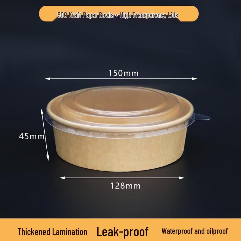 Disposable Kraft Paper Soup Bowls with Lids